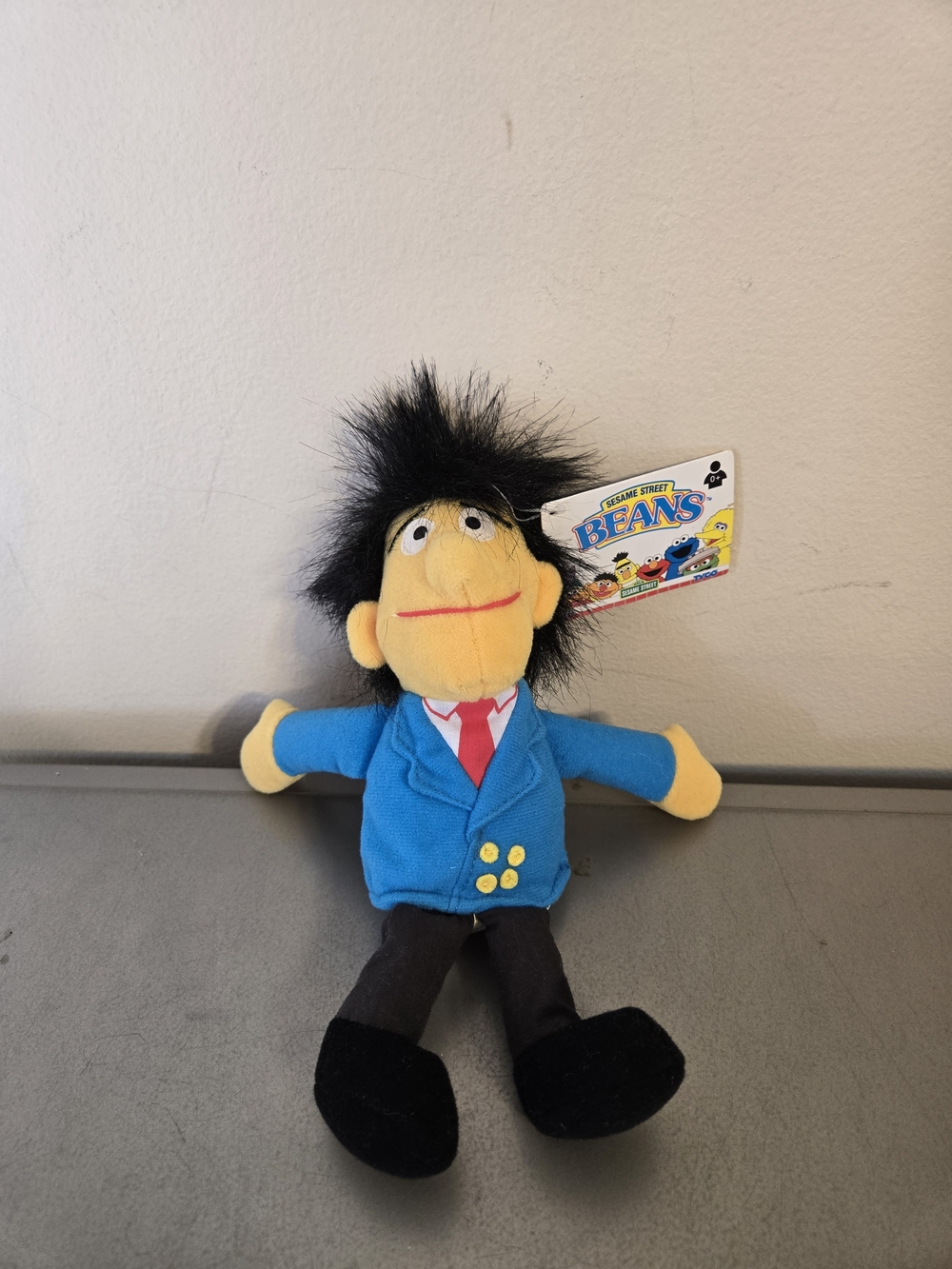Vintage 1997 Tyco Sesame Street Beans Guy Smiley 9" Plush Toy